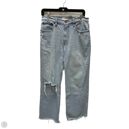 Jeans Wide Leg By Abercrombie And Fitch In Blue Denim, Size: 8