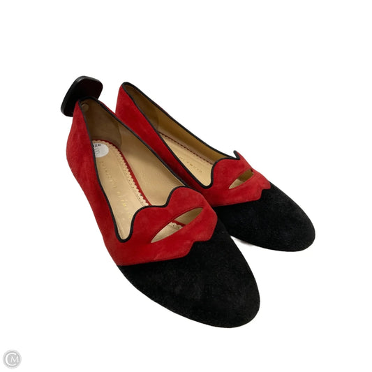 Shoes Designer By Charlotte Olympia In Black & Red, Size: 8