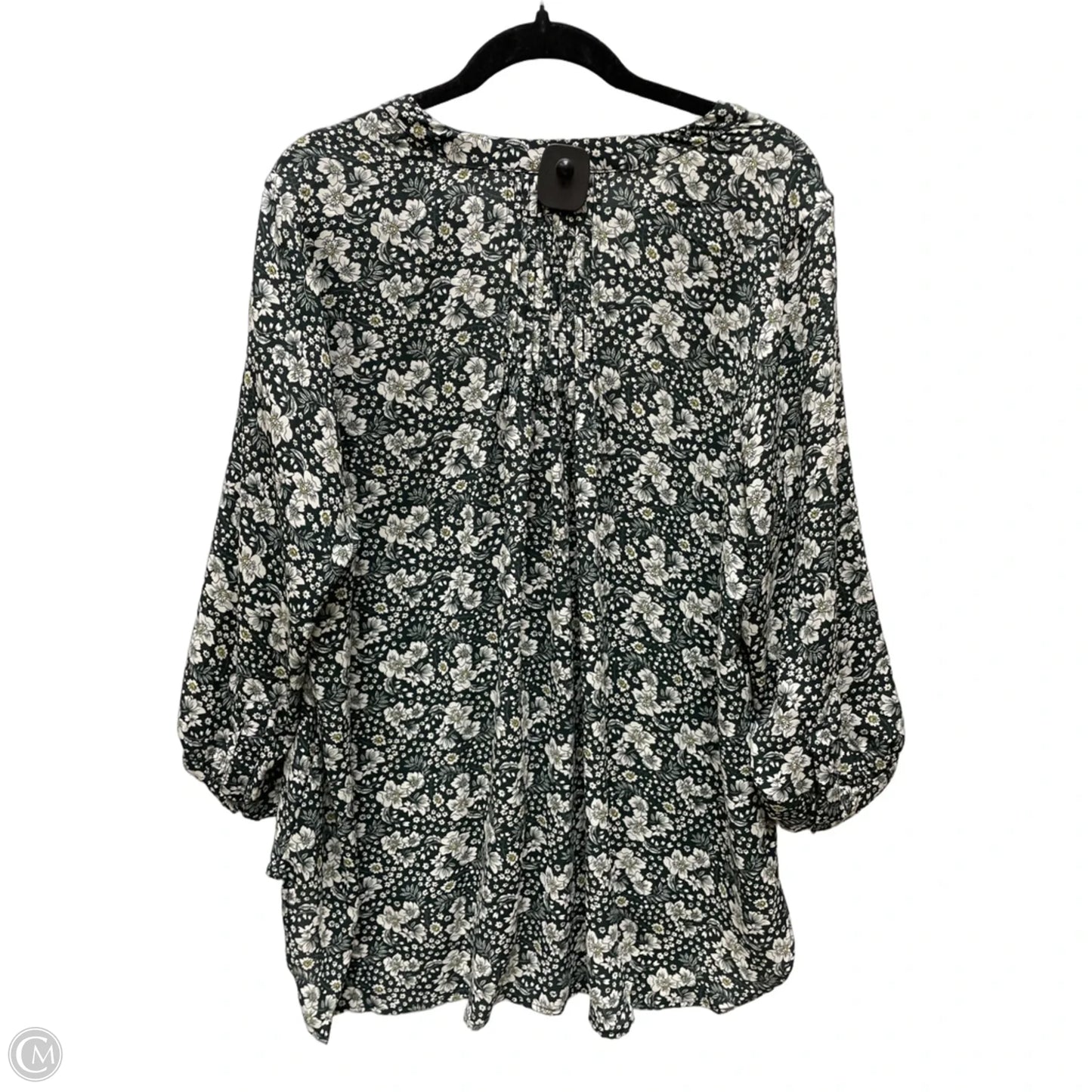 Blouse Long Sleeve By Grace In Floral Print, Size: 1x