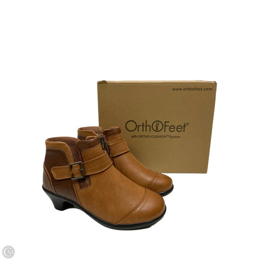 Boots Ankle Heels By ORTHOFEET In Brown, Size: 8.5