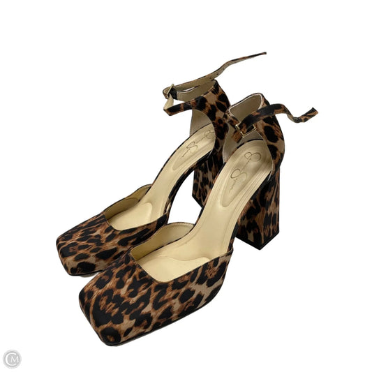 Shoes Heels Block By Jessica Simpson In Animal Print, Size: 8.5