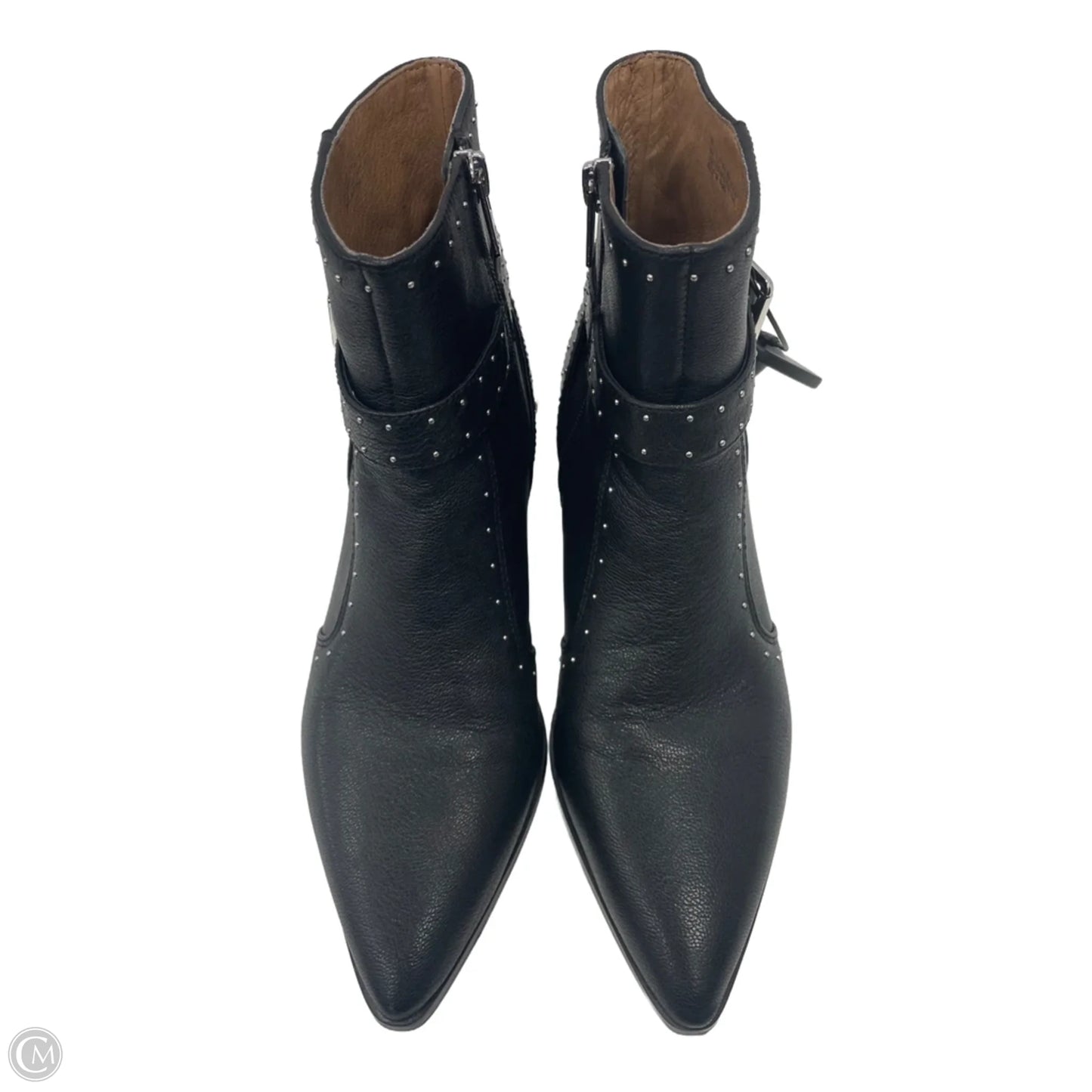 Boots Ankle Heels By Antonio Melani In Black & Silver, Size: 7