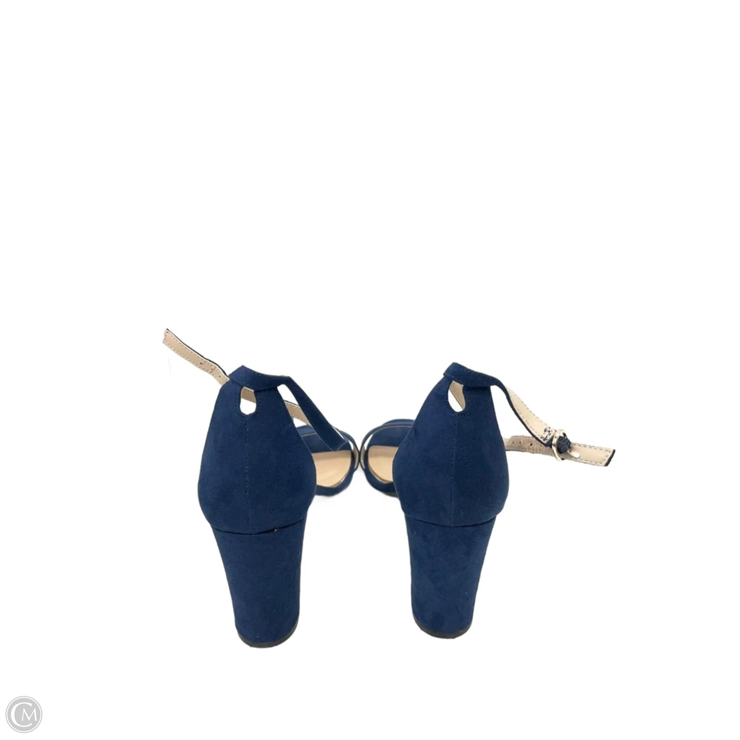 Sandals Heels Block By Kelly And Katie In Navy, Size: 11