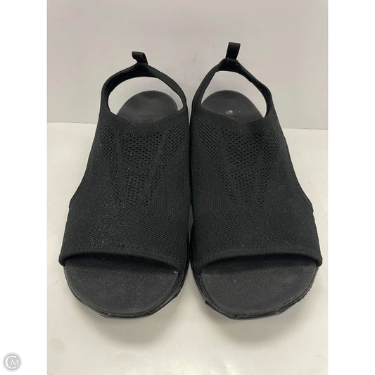 Sandals Heels Wedge By Skechers In Black, Size: 8