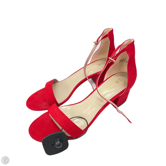 Sandals Heels Block By Dream Pairs In Red, Size: 11