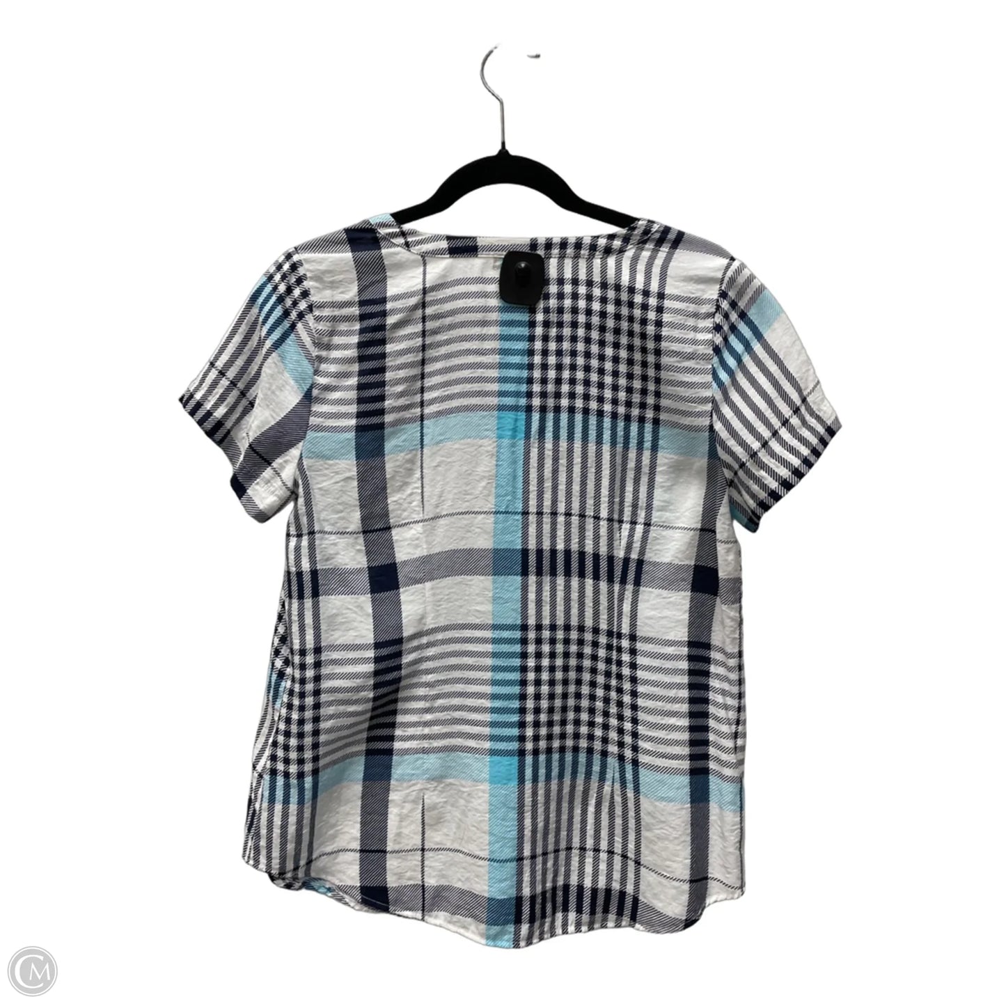 Top Short Sleeve By Van Heusen In Blue & Cream, Size: S