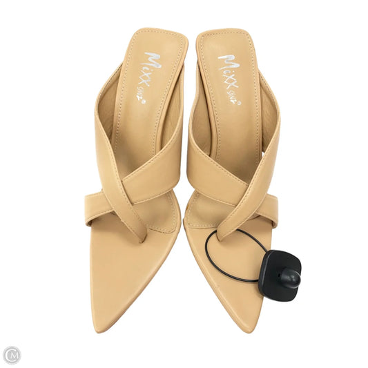 Sandals Heels Stiletto By Clothes Mentor In Tan, Size: 8