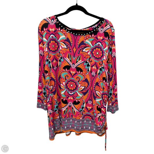 Top 3/4 Sleeve By Ruby Rd In Geometric Pattern, Size: 3x