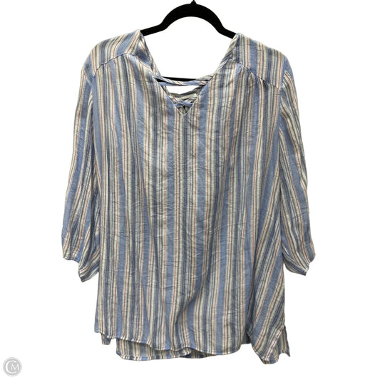 Top Long Sleeve By Catherines In Striped Pattern, Size: 2x
