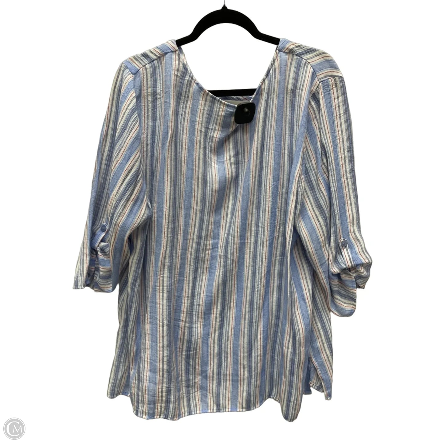 Top Long Sleeve By Catherines In Striped Pattern, Size: 2x