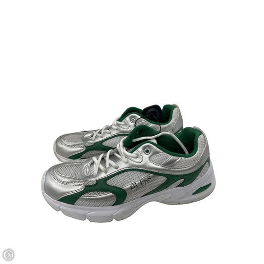 Shoes Sneakers By Guess In Green & Silver, Size: 9.5