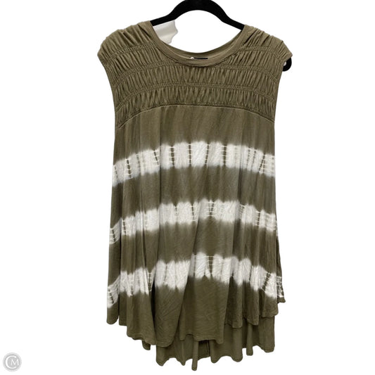 Top Sleeveless By Lane Bryant In Green & White, Size: 2x