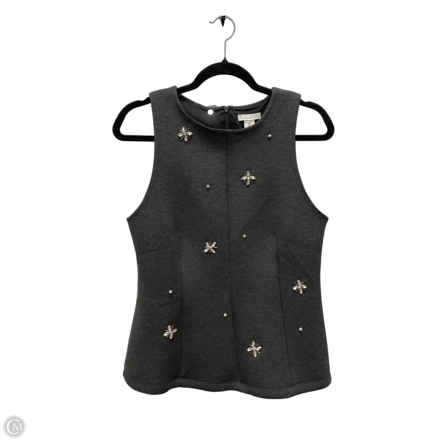 Blouse Sleeveless By H&m In Grey, Size: M