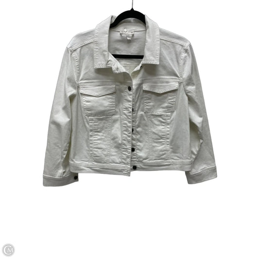Jacket Denim By Eileen Fisher In Cream Denim, Size: Xl