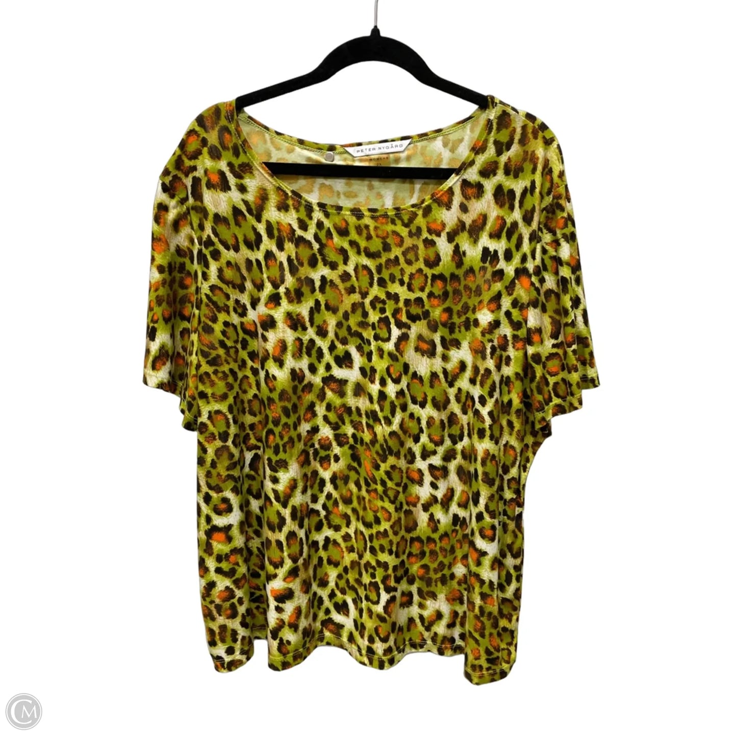 Top Short Sleeve By Peter Nygard In Animal Print, Size: 2x