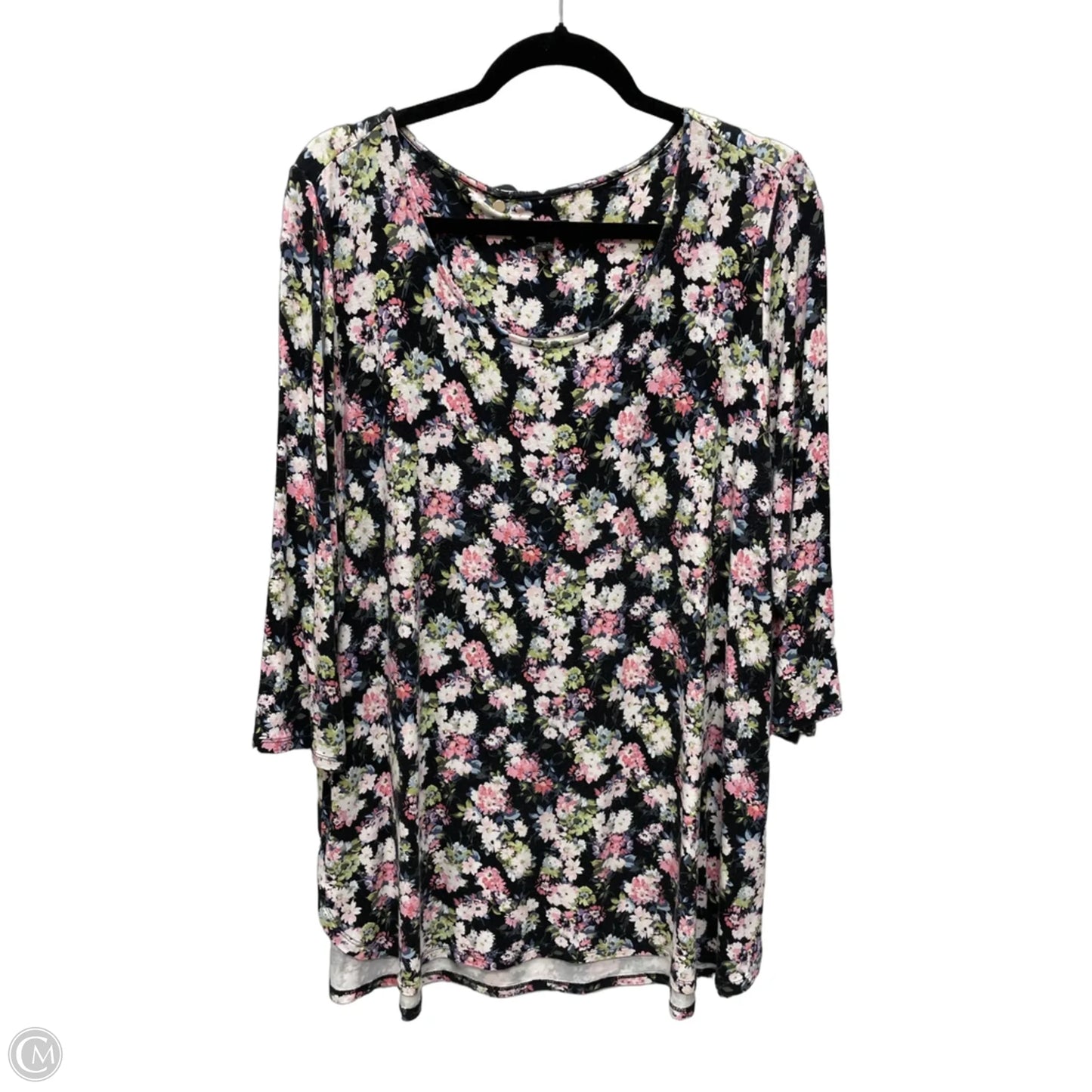 Top 3/4 Sleeve By J. Jill In Floral Print, Size: Xl