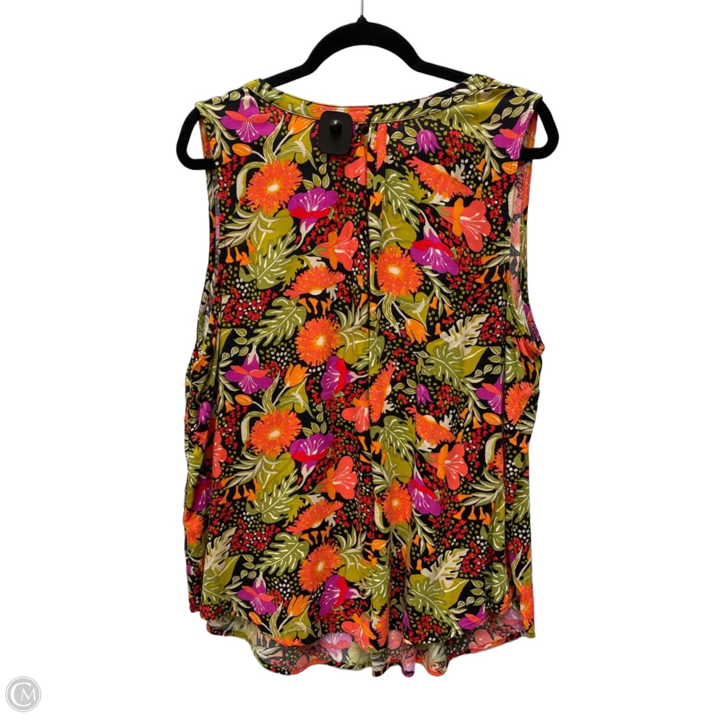 Top Sleeveless By Croft And Barrow In Floral Print, Size: 1x