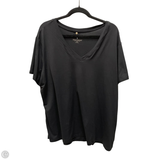 Athletic Top Short Sleeve By Skechers In Black, Size: 2x