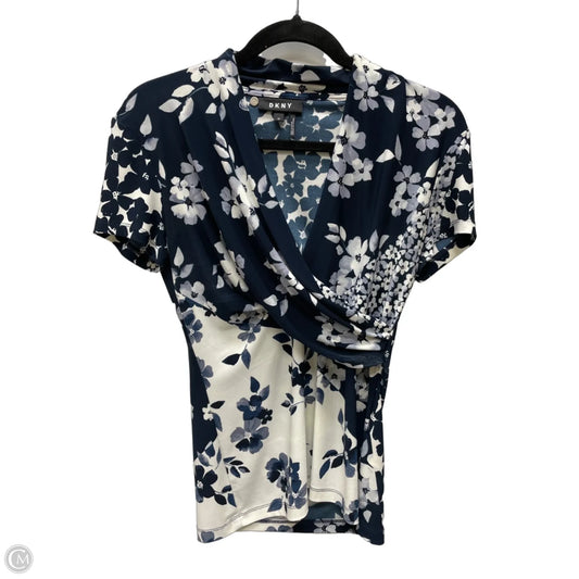 Top Short Sleeve By Dkny In Floral Print, Size: Xs