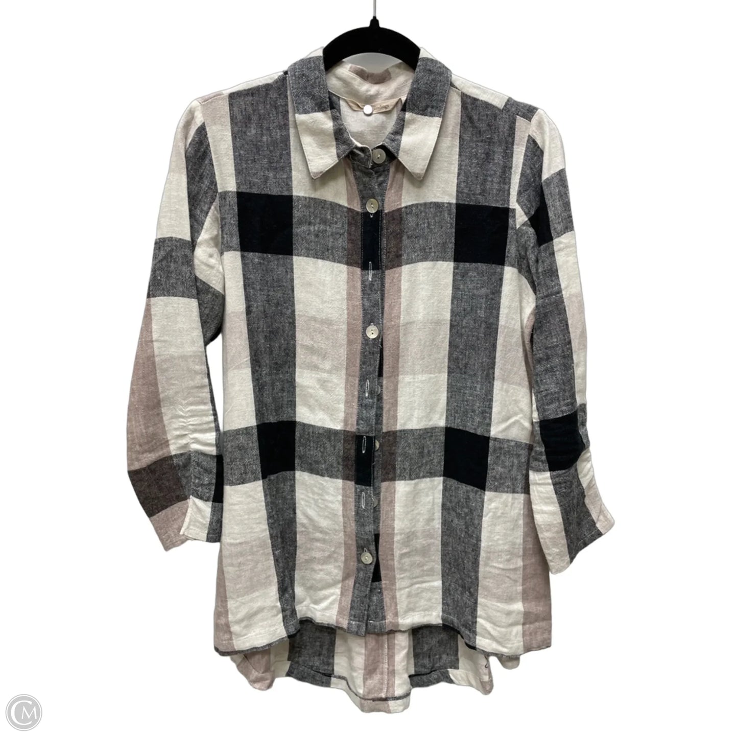 Tunic Long Sleeve By Soft Surroundings In Plaid Pattern, Size: S