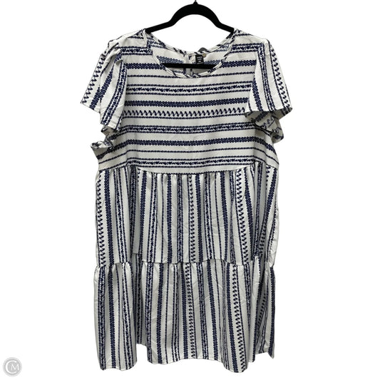 Dress Casual Short By Shein In Blue & White, Size: 3x