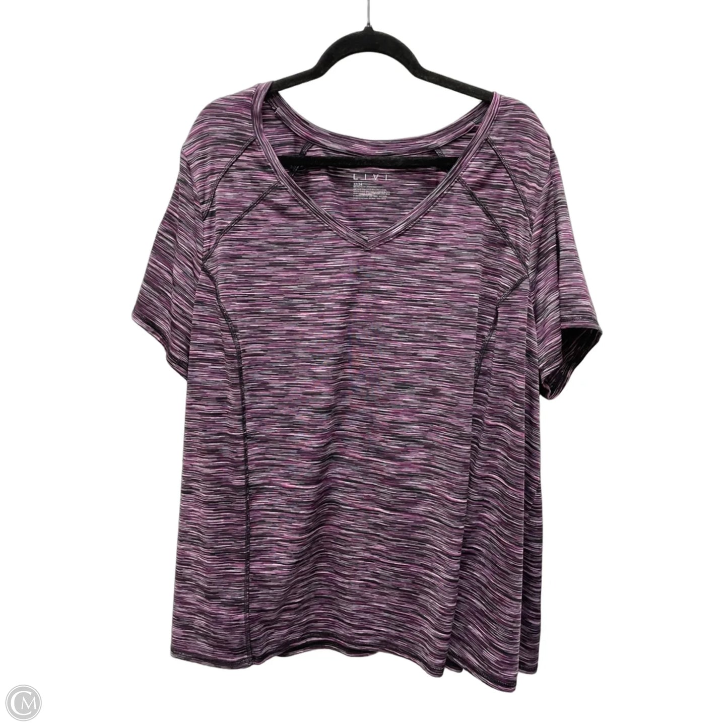 Athletic Top Short Sleeve By Livi Active In Purple, Size: 2x