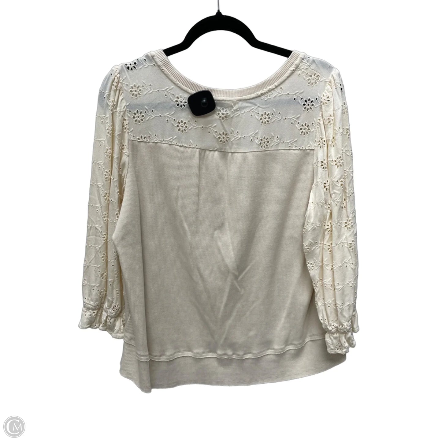 Top Long Sleeve By Nurture In Cream, Size: 1x