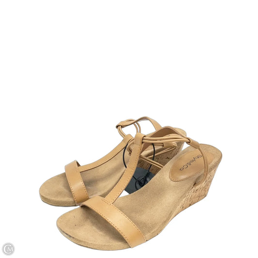 Sandals Heels Wedge By Style And Company In Brown, Size: 6