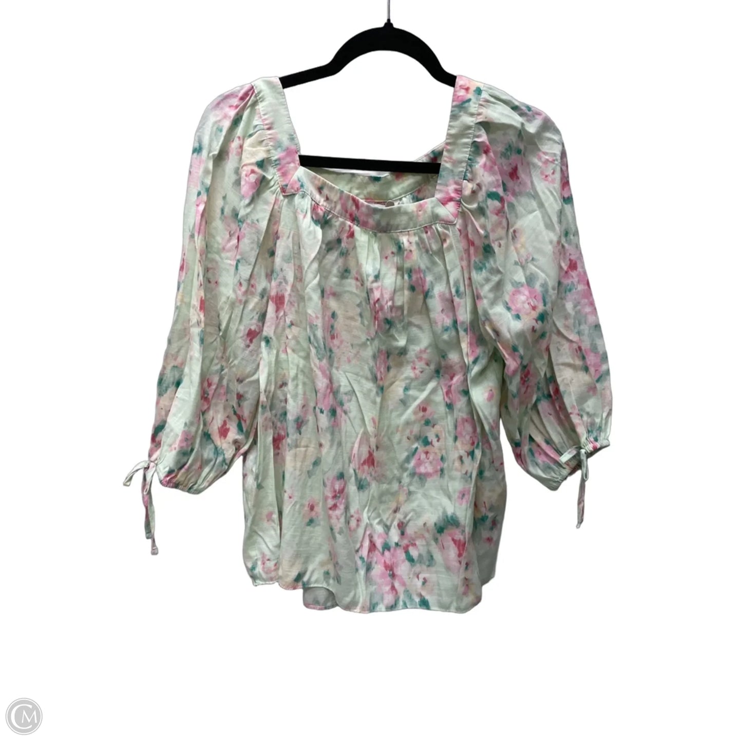 Top 3/4 Sleeve By Lc Lauren Conrad In Floral Print, Size: L