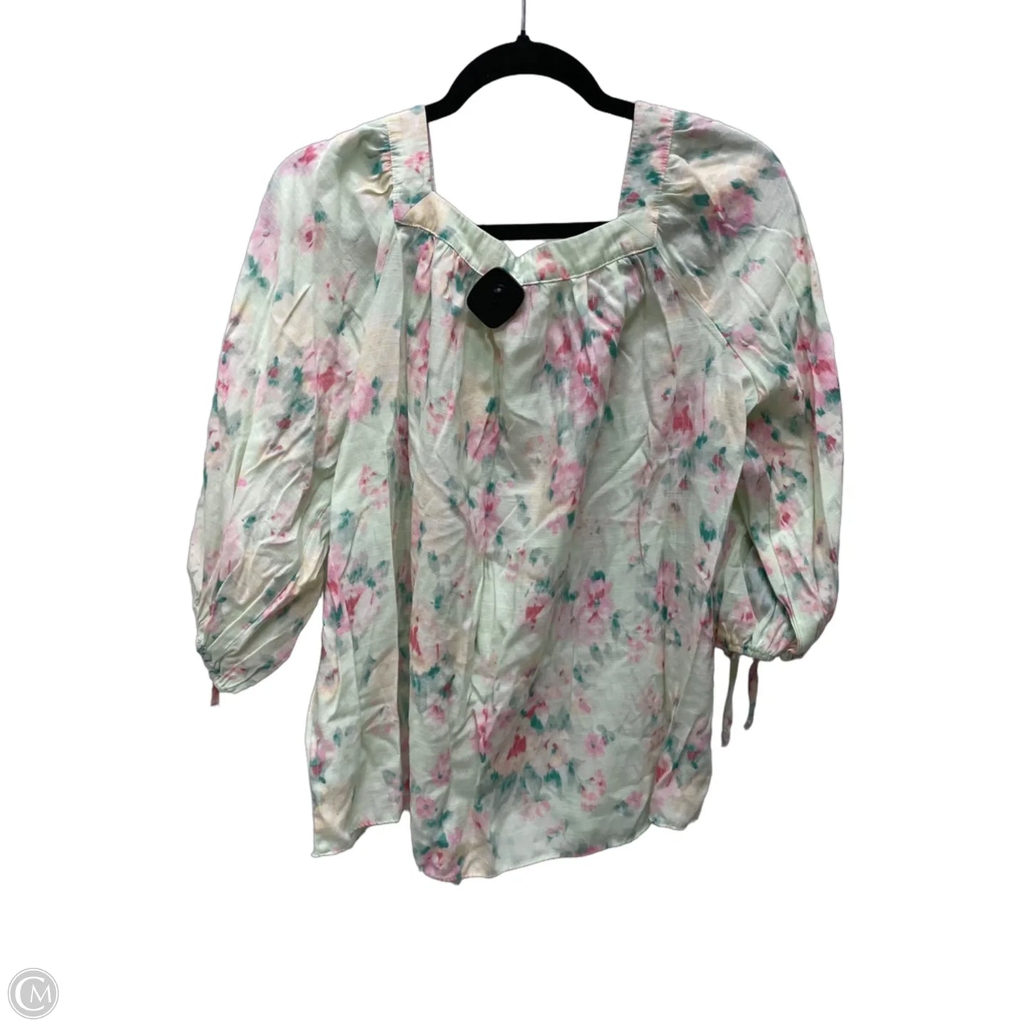 Top 3/4 Sleeve By Lc Lauren Conrad In Floral Print, Size: L