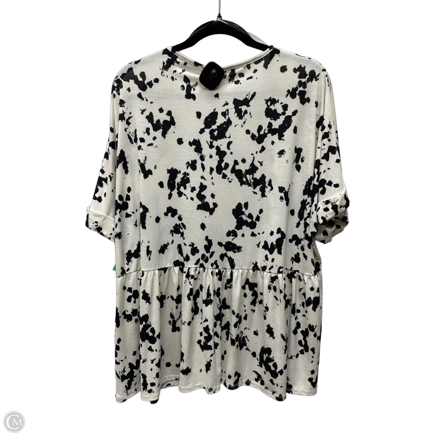 Top Short Sleeve By Mittoshop In Black & Cream, Size: Xl