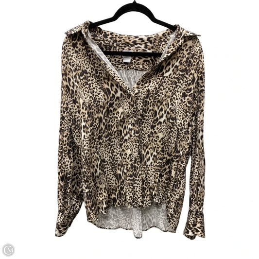 Blouse Long Sleeve By Chicos In Animal Print, Size: L