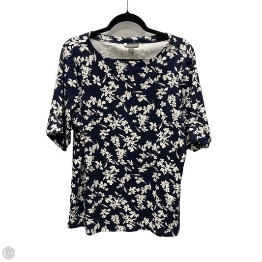 Top Short Sleeve By Style And Company In Floral Print, Size: 1x