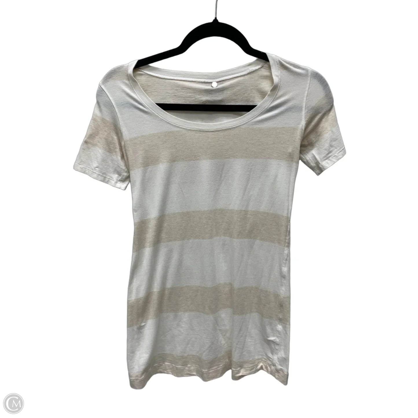 Athletic Top Short Sleeve By Lululemon In Striped Pattern, Size: S
