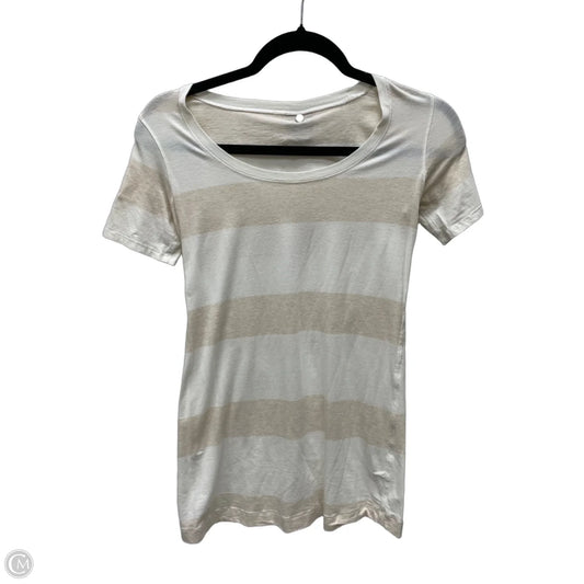 Athletic Top Short Sleeve By Lululemon In Striped Pattern, Size: S