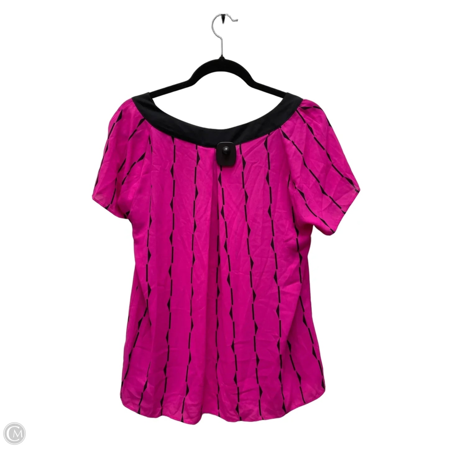 Top Short Sleeve By Worthington In Black & Purple, Size: L