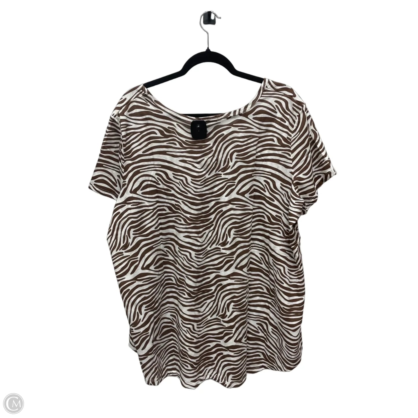 Top Short Sleeve By Clothes Mentor In Zebra Print, Size: 2x