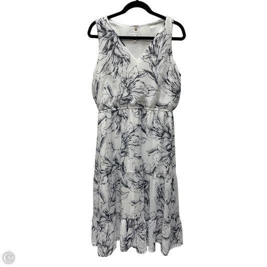 Dress Casual Maxi By Signature By Robbie Bee In Blue & White, Size: L