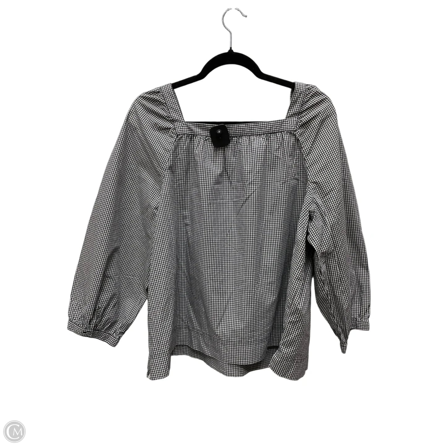 Top 3/4 Sleeve By J. Crew In Checkered Pattern, Size: 1x