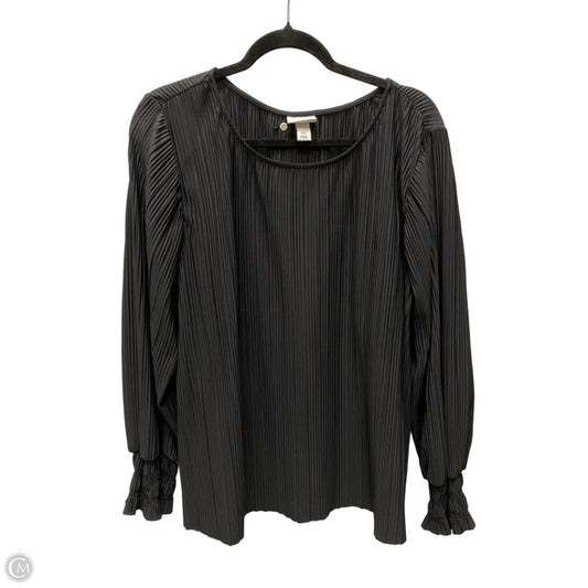 Blouse Long Sleeve By Ava & Viv In Black, Size: 1x