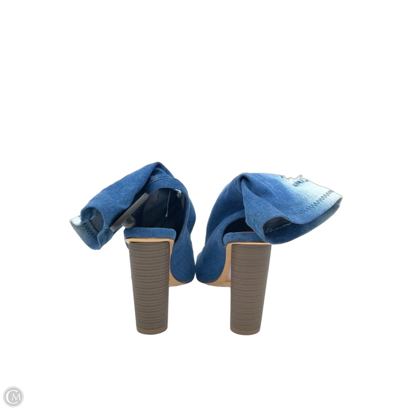 Boots Ankle Heels By Clothes Mentor In Blue Denim, Size: 6