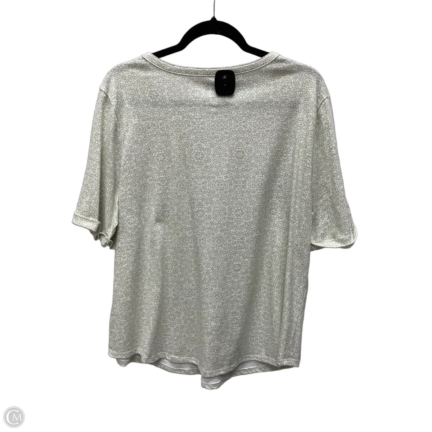 Top Short Sleeve By Croft And Barrow In Green & White, Size: Xl