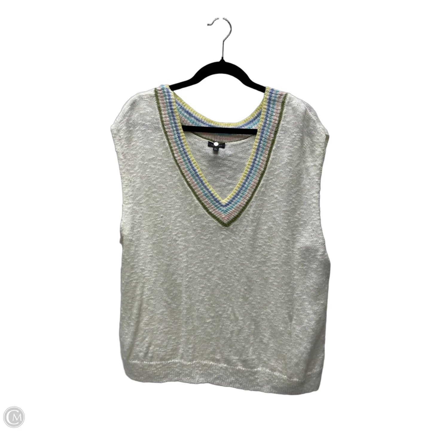Vest Sweater By Talbots In Cream, Size: Xl
