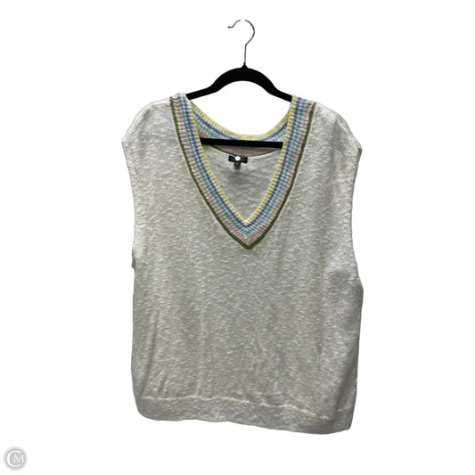 Vest Sweater By Talbots In Cream, Size: Xl