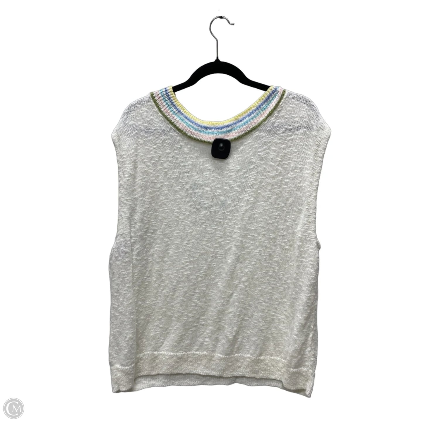 Vest Sweater By Talbots In Cream, Size: Xl