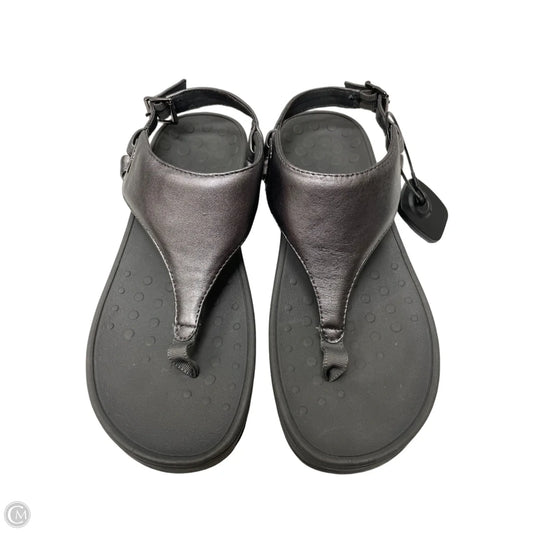 Sandals Heels Wedge By Vionic In Grey, Size: 8