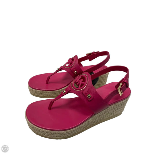 Sandals Heels Wedge By Michael By Michael Kors In Pink, Size: 8.5