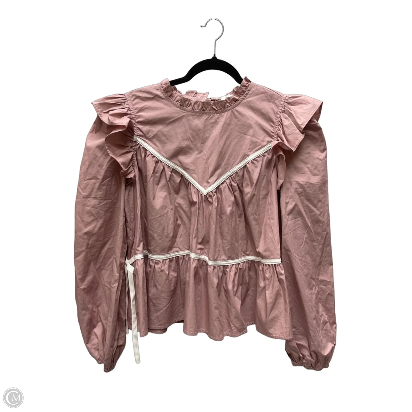 Blouse Long Sleeve By Clothes Mentor In Pink, Size: L