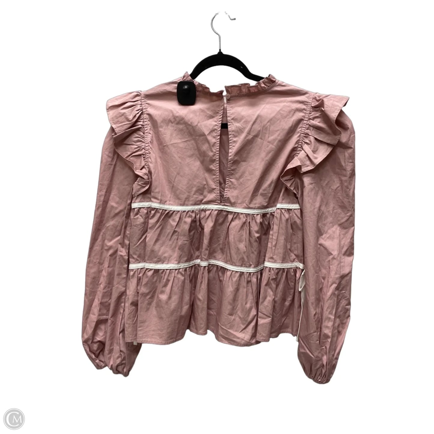 Blouse Long Sleeve By Clothes Mentor In Pink, Size: L