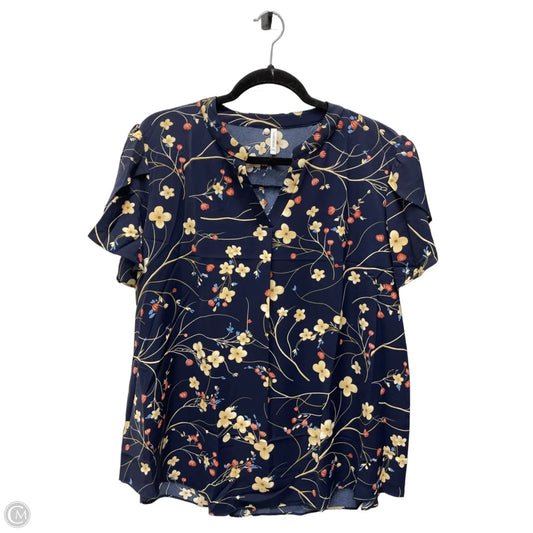 Blouse Short Sleeve By Clothes Mentor In Floral Print, Size: 2x